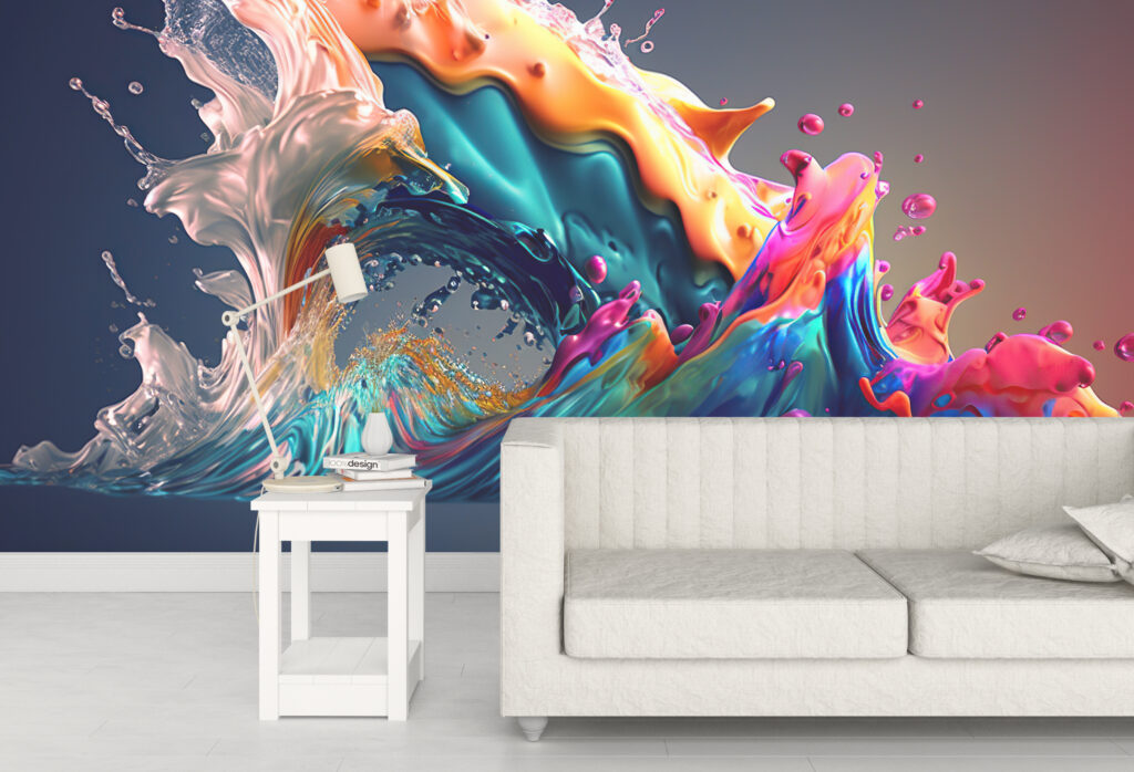 Impresión en papel mural decorativo con acabado backlight para interiorismo.