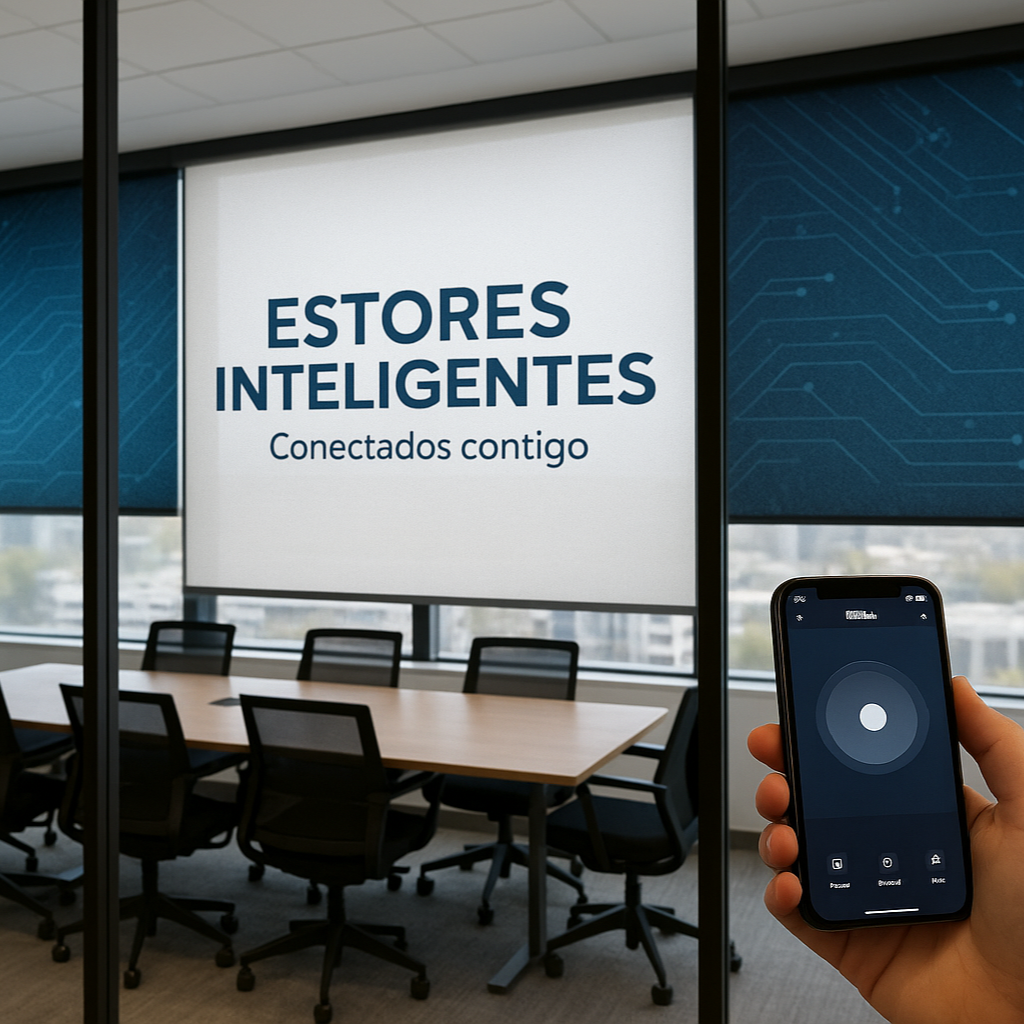 Estores enrollables a medida inteligentes con impresión para profesionales